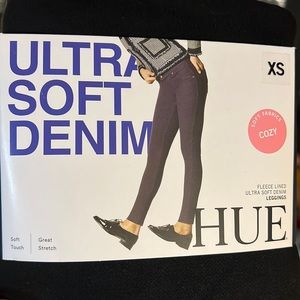 Black fleece lined jean leggings